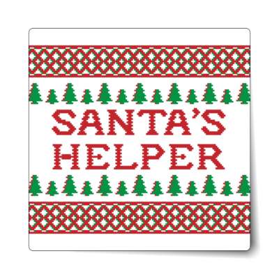 santas helper white bad christmas sweater sticker