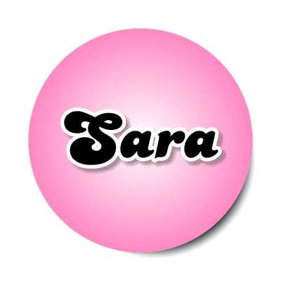 sara female name pink sticker