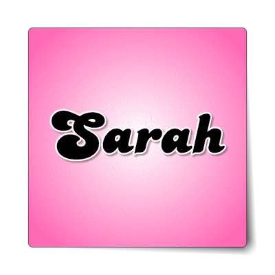 sarah female name pink sticker