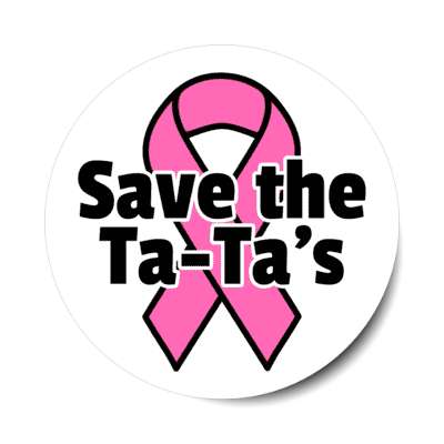 save the tatas breast cancer awareness white stickers, magnet