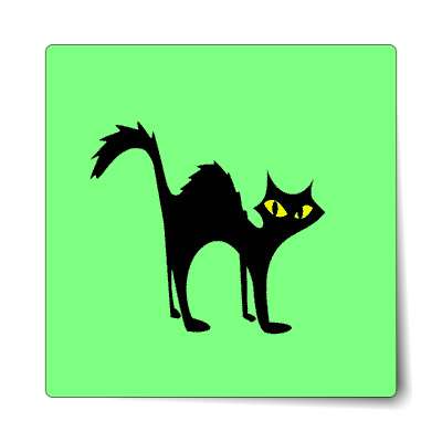 scaredy cat light green sticker