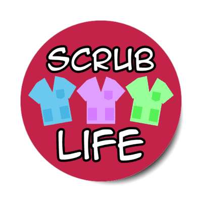 scrub life red stickers, magnet