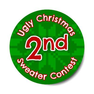 second place ugliest christmas sweater contest sticker