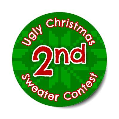 second place ugliest christmas sweater contest sticker