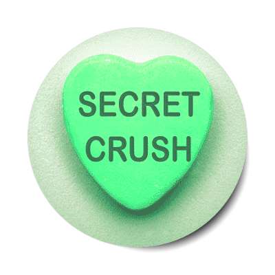 secret crush valentines day heart candy sticker