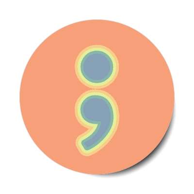 semicolon symbol mental health coral stickers, magnet