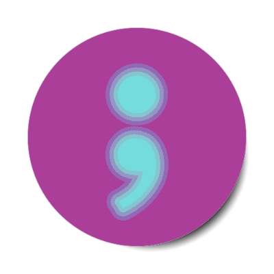 semicolon symbol mental health purple stickers, magnet