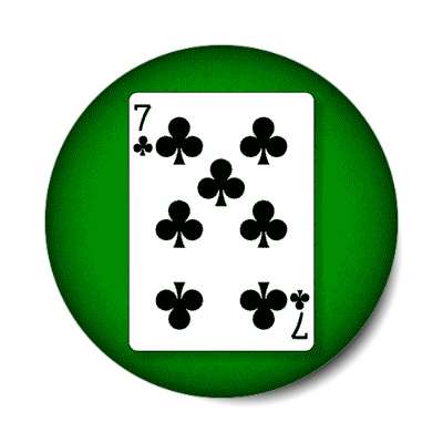 seven of clubs playing card stickers, magnet