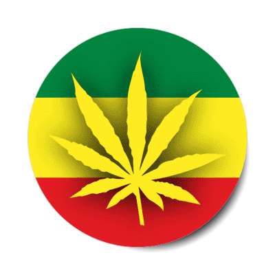 shadow weed leaf rasta flag sticker