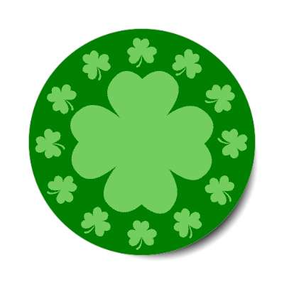 shamrock four leaf clover dark green sticker