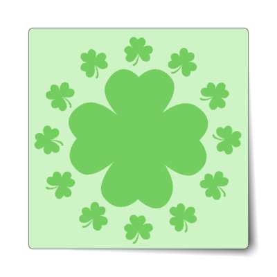 shamrock four leaf clover light green sticker