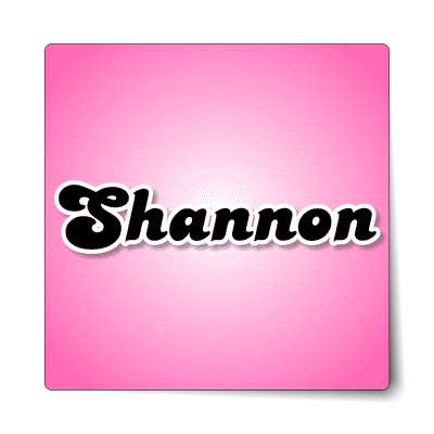 shannon female name pink sticker