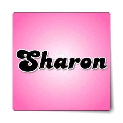sharon female name pink sticker