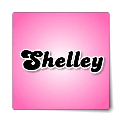 shelley female name pink sticker