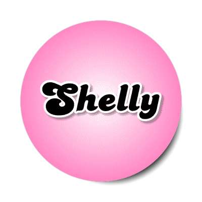 shelly female name pink sticker