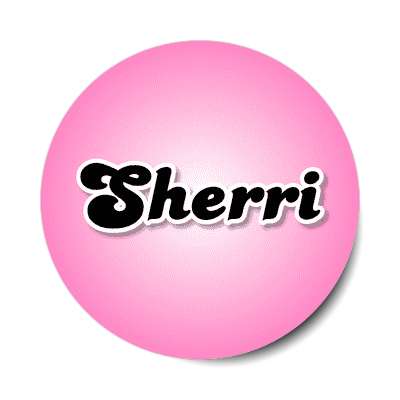 sherri female name pink sticker