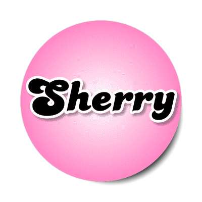 sherry female name pink sticker