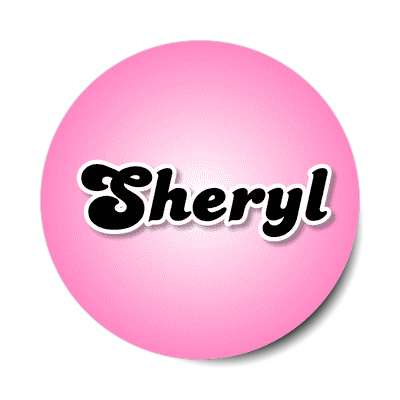 sheryl female name pink sticker
