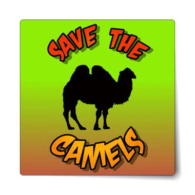 silhouette animal save the camels sticker