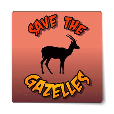 silhouette animal save the gazelles sticker