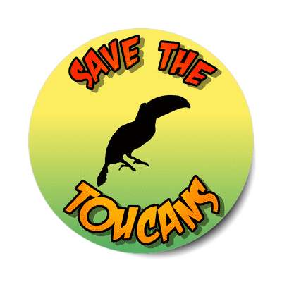 silhouette bird save the toucans sticker