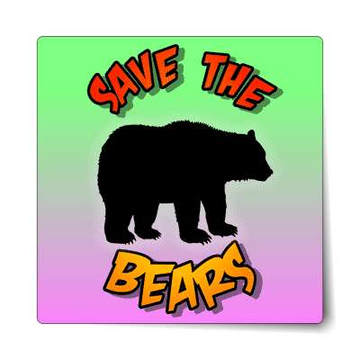 silhouette save the bears sticker