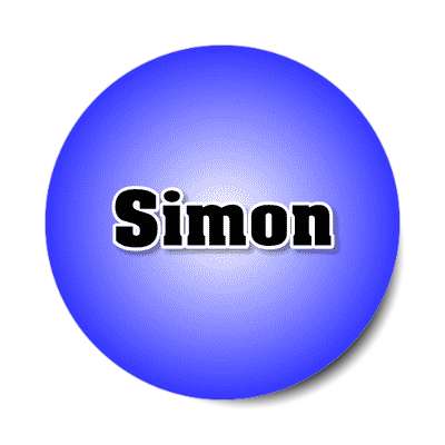 simon male name blue sticker