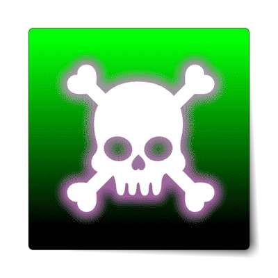 skull crossbones green sticker