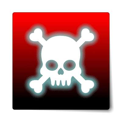 skull crossbones red sticker