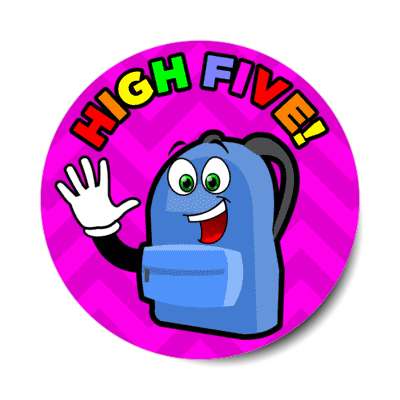 smile face backpack high five stickers, magnet