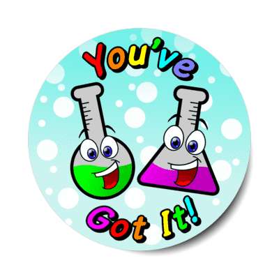 smile face beakers youve got it stickers, magnet