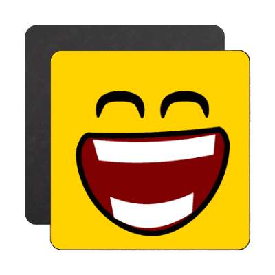 smile face big teeth open smile closed eyes laughing magnet