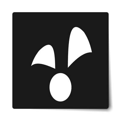 smile face black ghost open mouth sticker