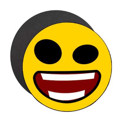 smile face bug eyes teeth open mouth magnet