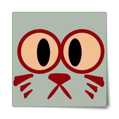 smile face cat greyish sticker