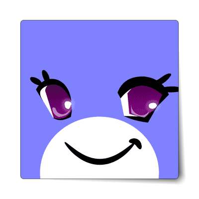 smile face cute dolphin eyelashes sticker