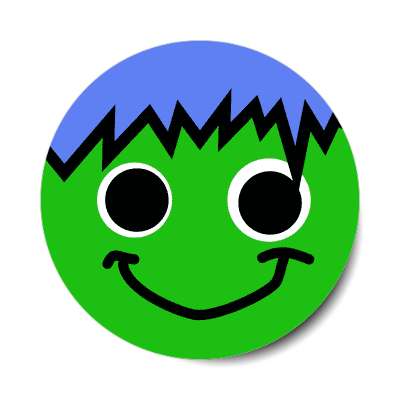 smile face frankenstein silly smile sticker