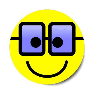 smile face glasses yellow happy generic nerd sticker