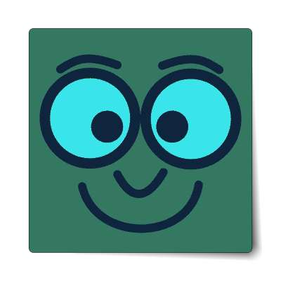 smile face happy green sticker