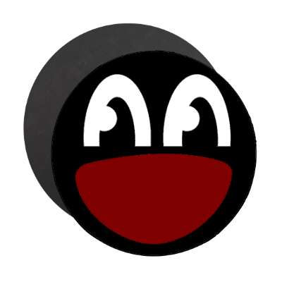 smile face huge open mouth surprised eyes black magnet