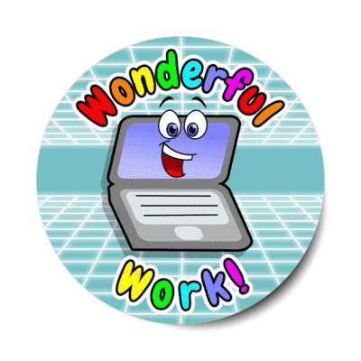 smile face laptop wonderful work stickers, magnet