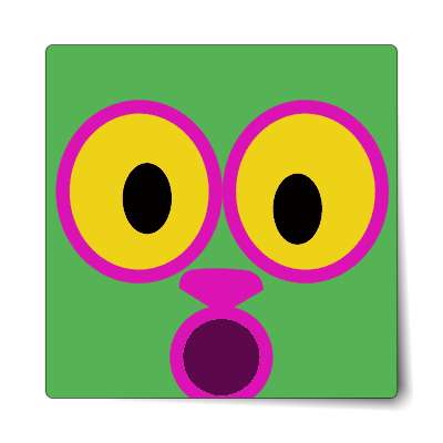 smile face open mouth animal green surprised sticker