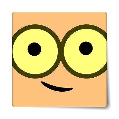 smile face peach smirk google eyes sticker