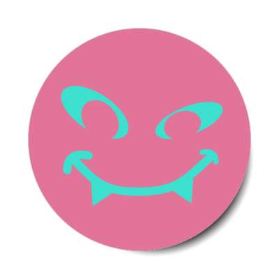 smile face pink fangs mischevous sticker