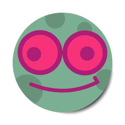 smile face polka dot frog glazed over smile sticker