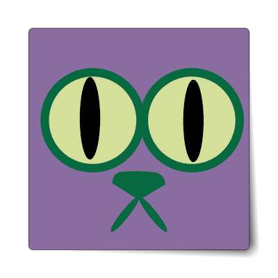 smile face purple cat sticker