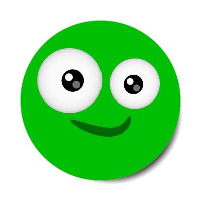 smile face slight smile green sticker