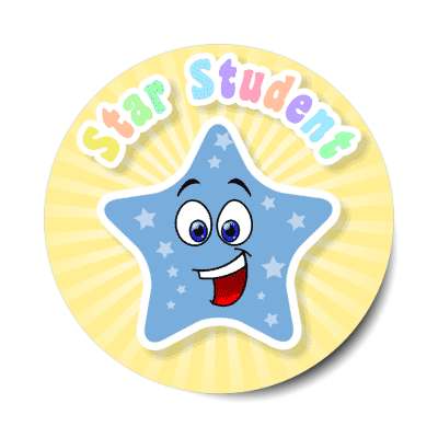 smile face star student stickers, magnet