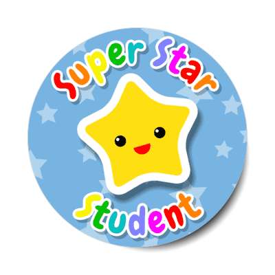 smile face star superstar student cute stickers, magnet