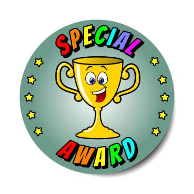 smile face trophy special award stars stickers, magnet